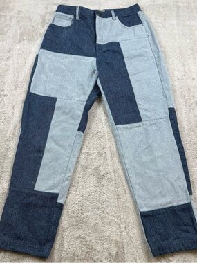 Lucy & Yak Dana Paige Patchwork jeans women’s Size 30/R X 28 blue organic cotton